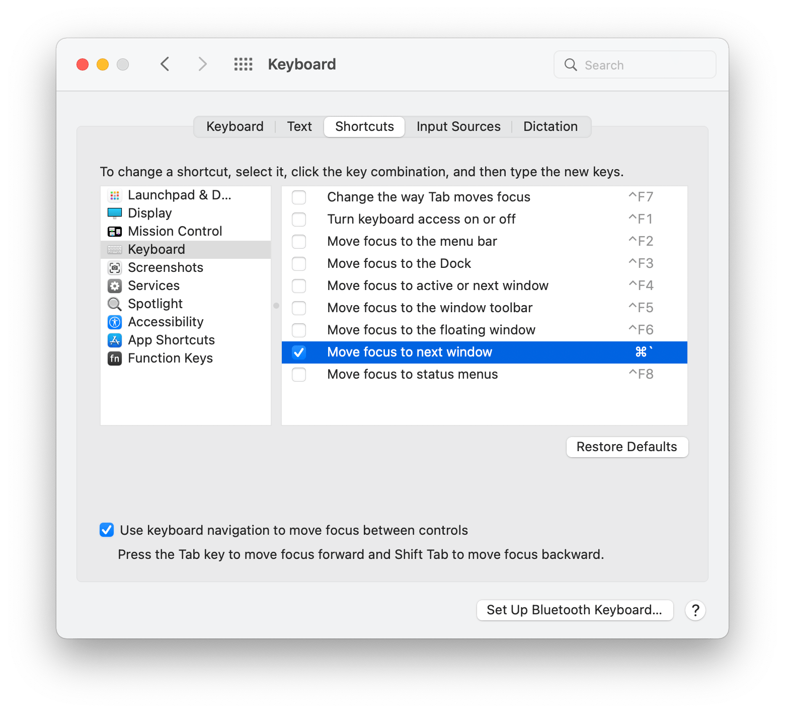 keyboard shortcut switch to windows of same app