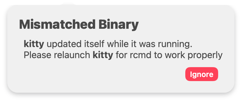 rcmd notification of detected changed binary